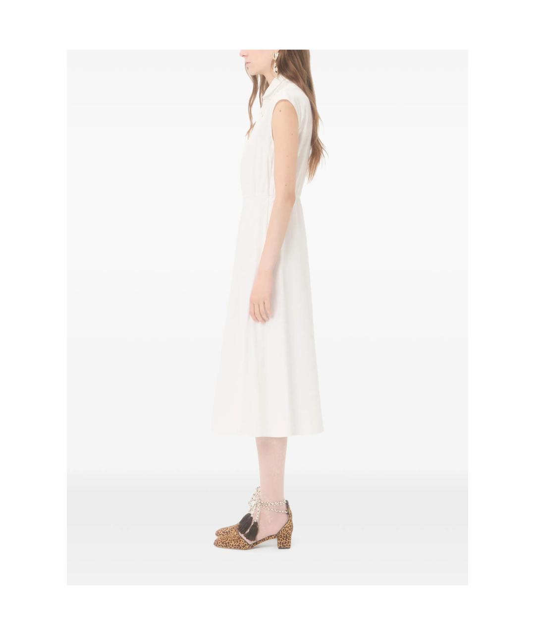 VALENTINO Белое хлопковое повседневное платье, фото 4