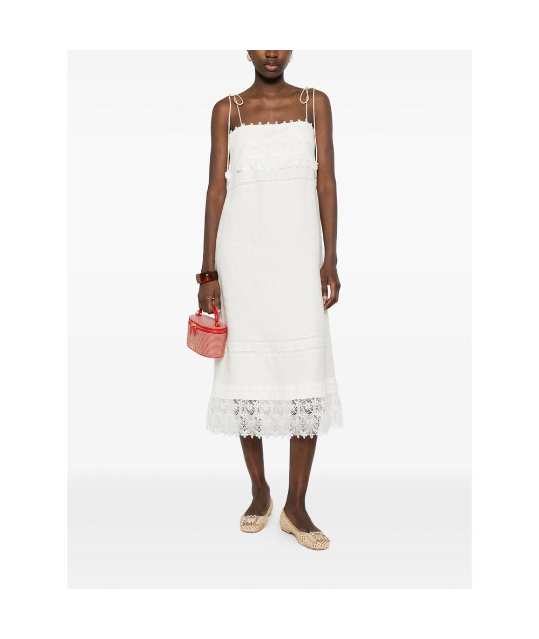 VALENTINO Белое хлопковое повседневное платье, фото 4