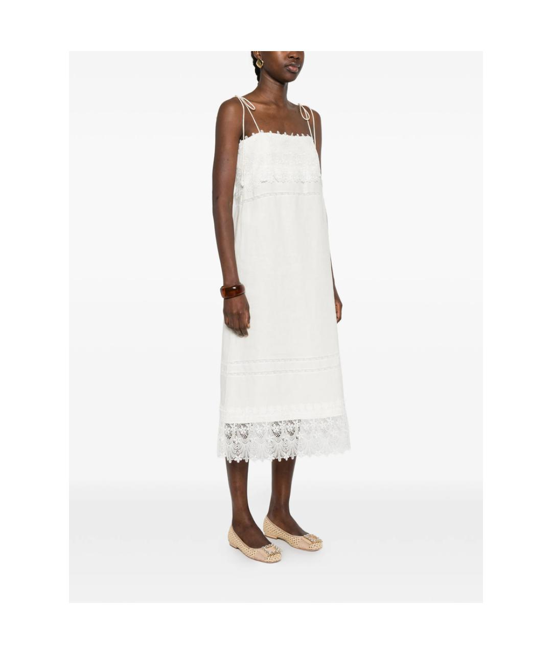 VALENTINO Белое хлопковое повседневное платье, фото 3
