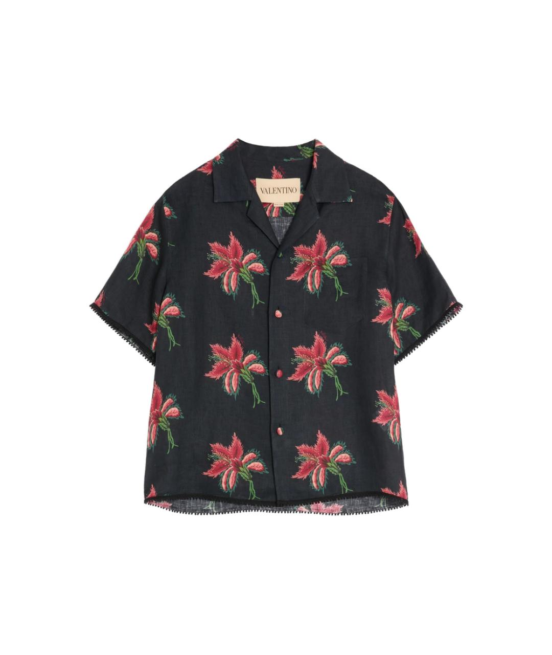VALENTINO Темно-синяя льняная кэжуал рубашка, фото 1