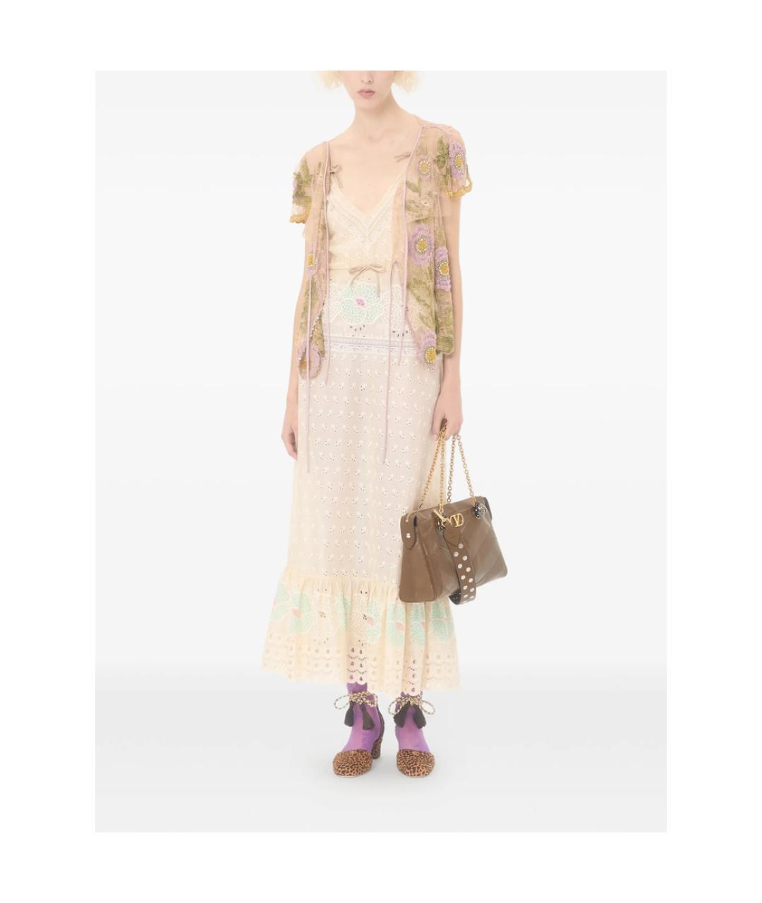 VALENTINO Желтое хлопковое повседневное платье, фото 3