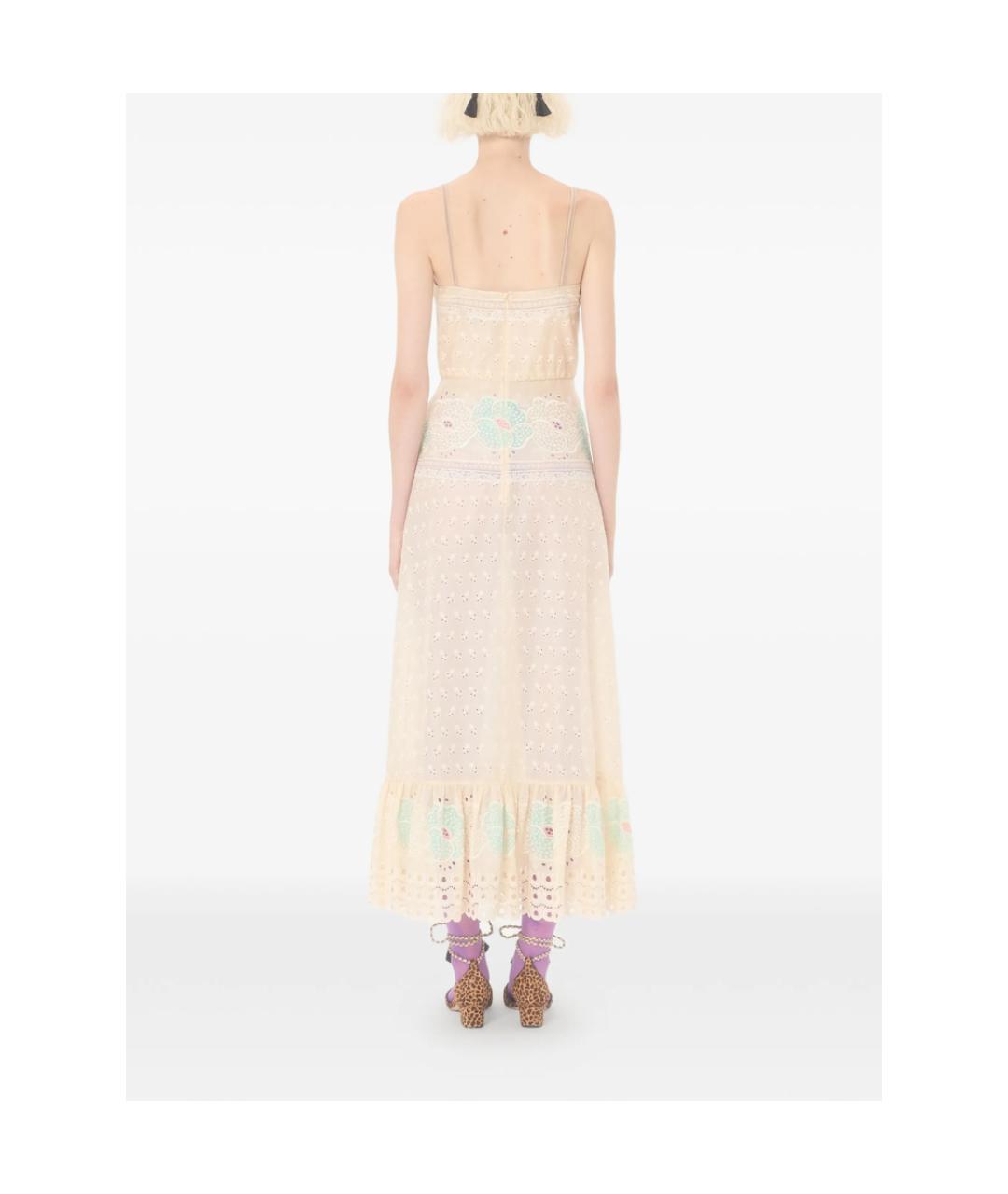 VALENTINO Желтое хлопковое повседневное платье, фото 2