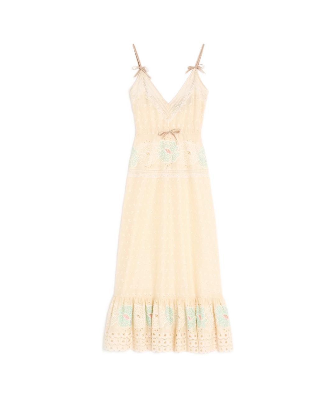 VALENTINO Желтое хлопковое повседневное платье, фото 1