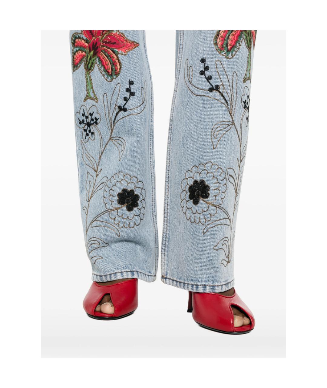 VALENTINO Голубые хлопковые прямые джинсы, фото 2