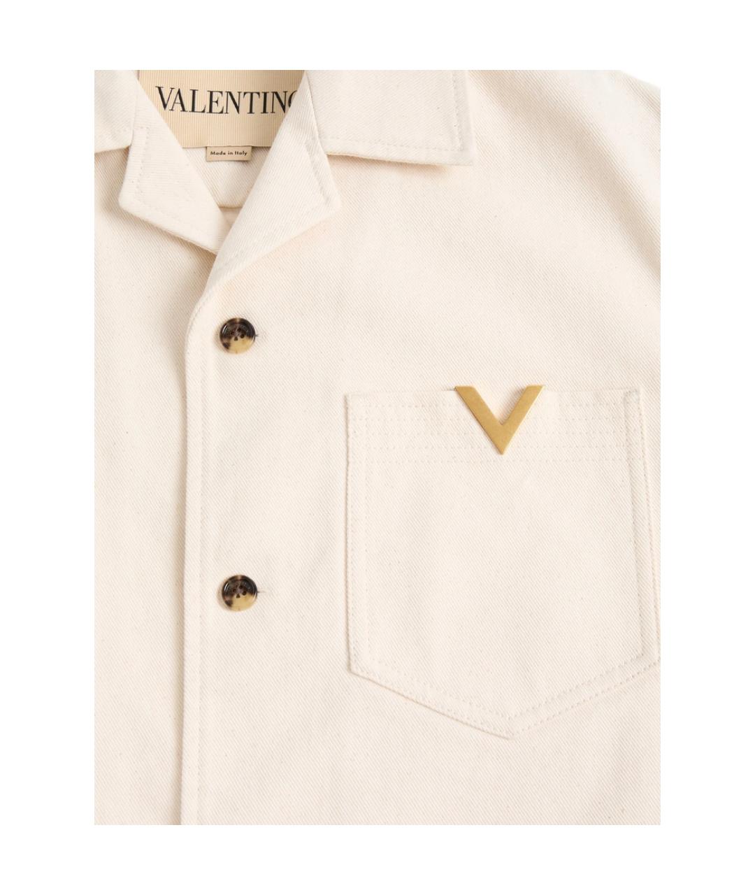 VALENTINO Бежевая хлопковая кэжуал рубашка, фото 3