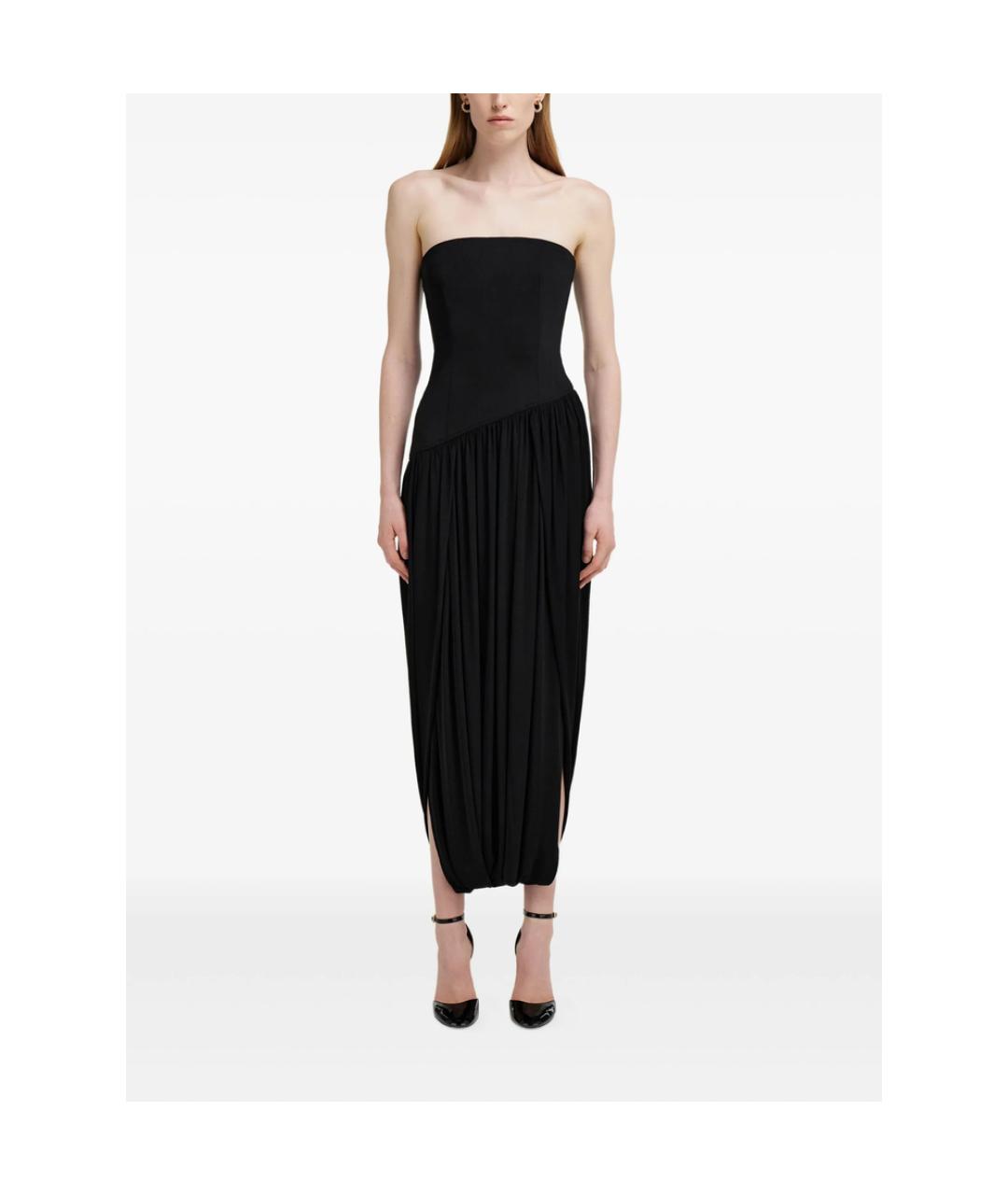 FERRAGAMO Черное полиамидовое вечернее платье, фото 4