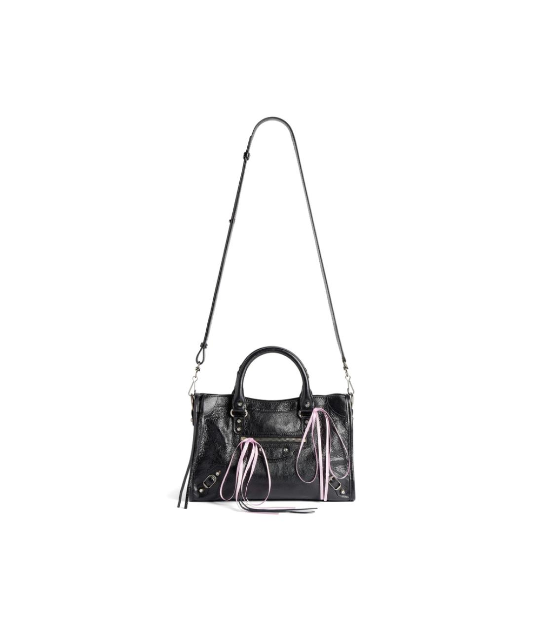 BALENCIAGA Черная кожаная сумка тоут, фото 2