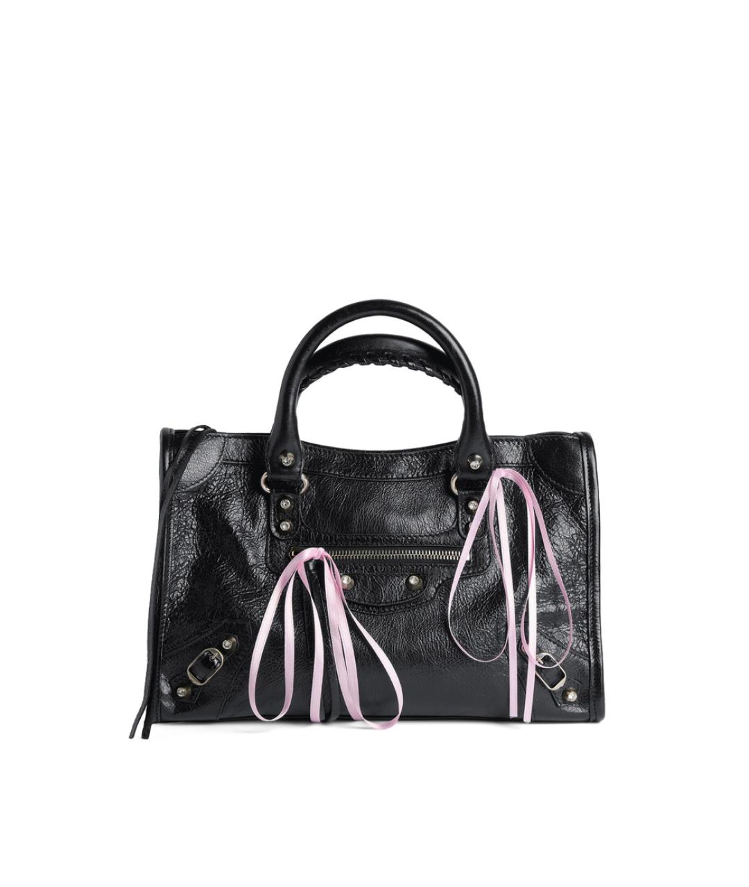 BALENCIAGA Черная кожаная сумка тоут, фото 1