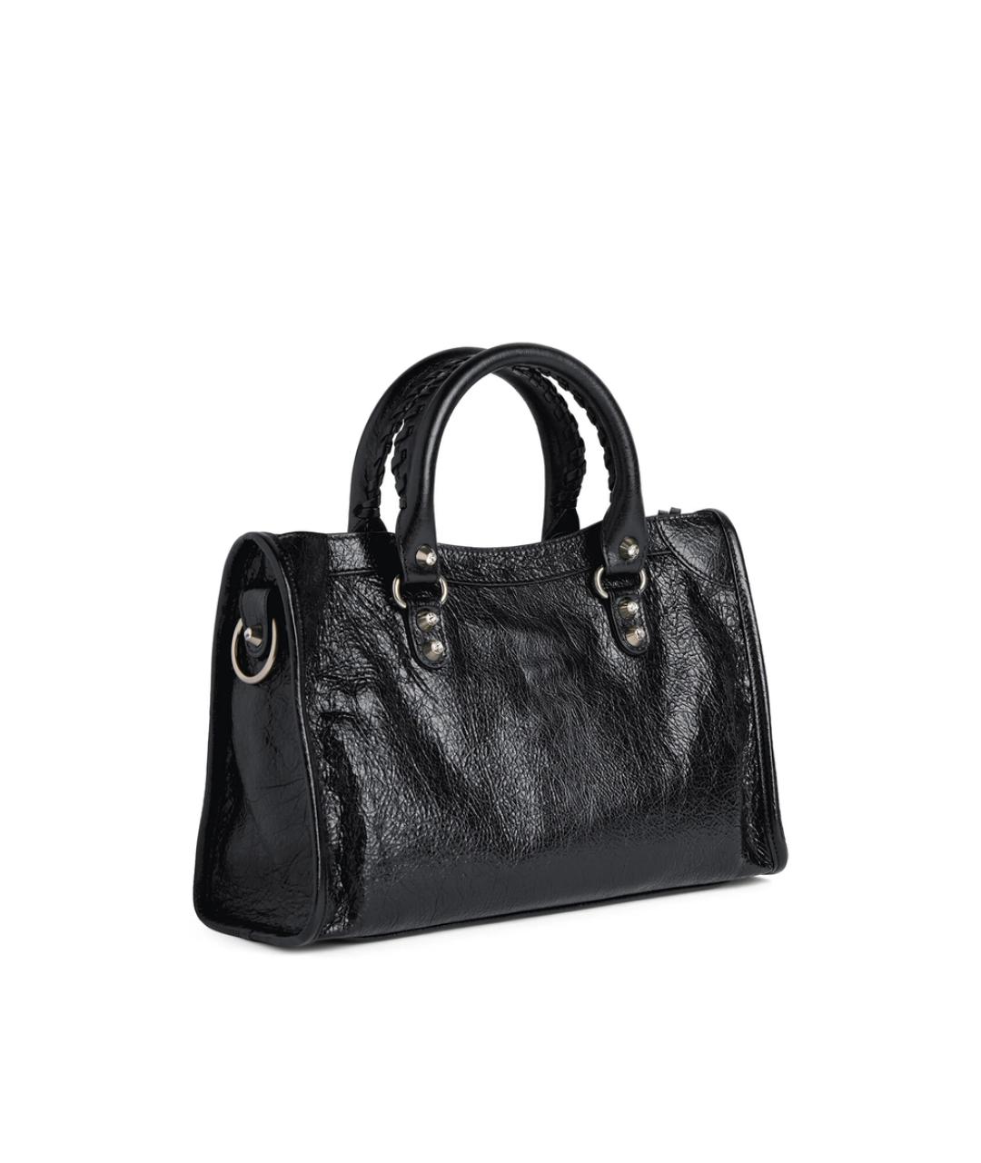 BALENCIAGA Черная кожаная сумка тоут, фото 5