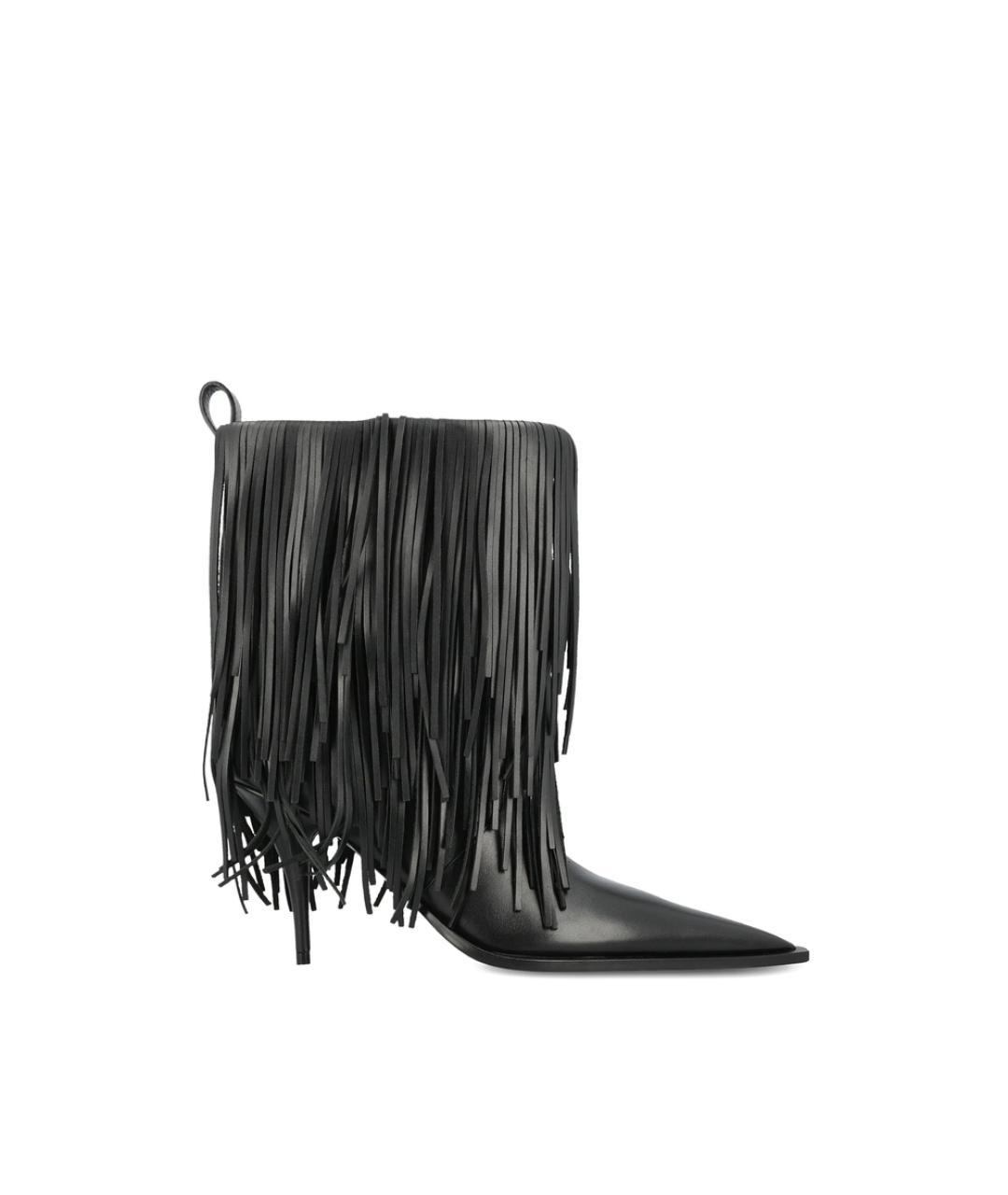 BALENCIAGA Черные кожаные ботильоны, фото 1