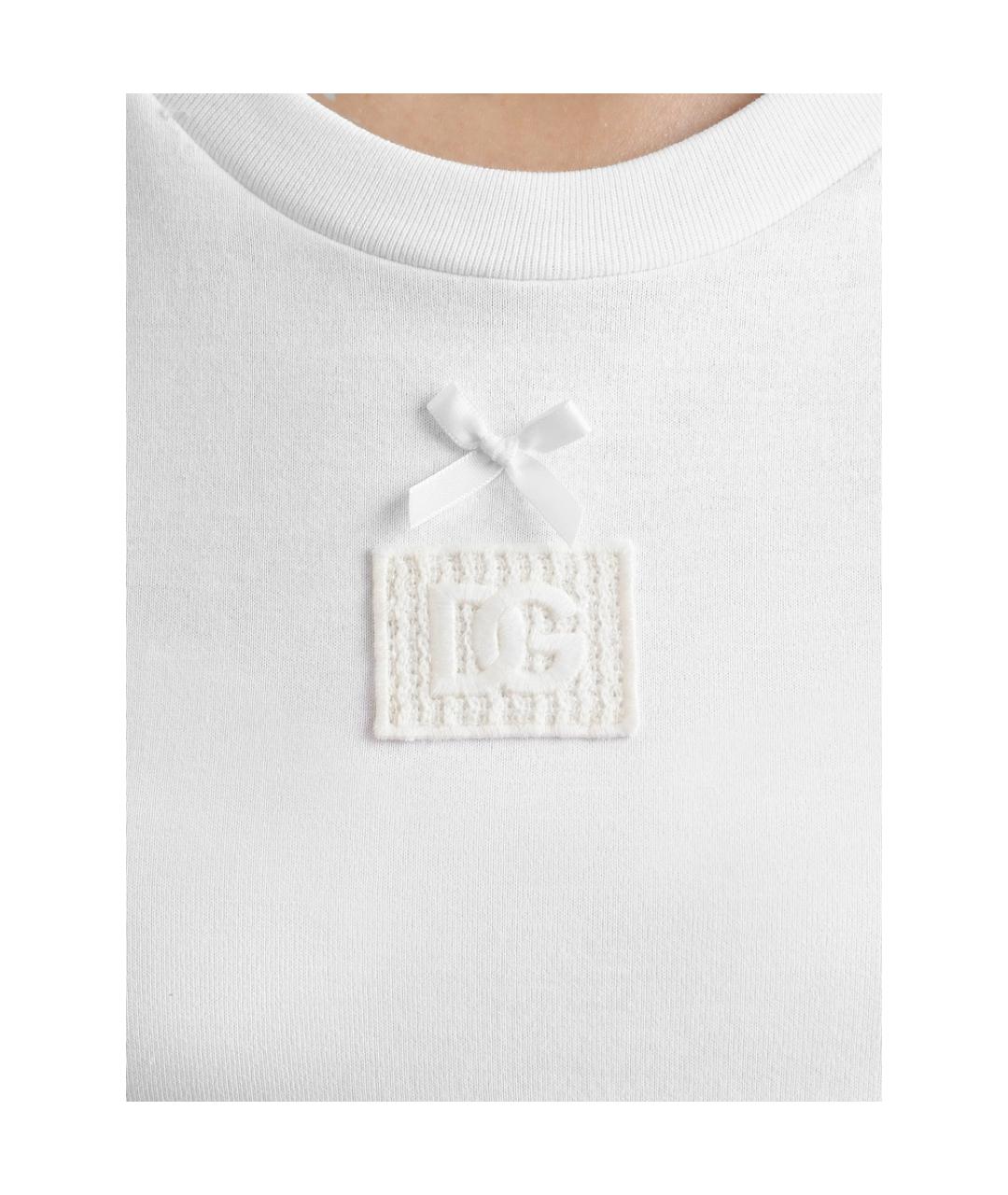 DOLCE&GABBANA Белая хлопковая футболка, фото 2