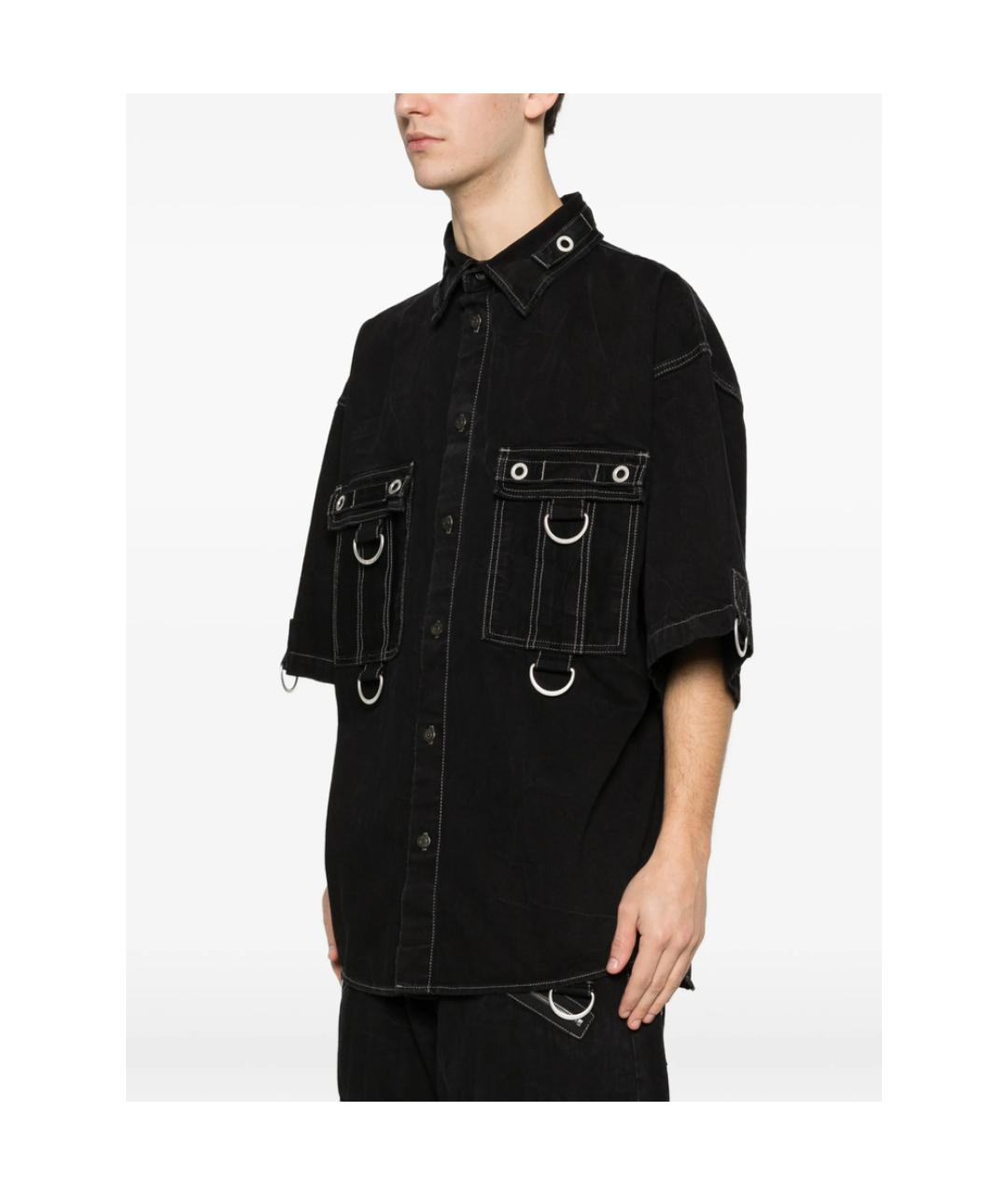 BALENCIAGA Черная хлопковая кэжуал рубашка, фото 4