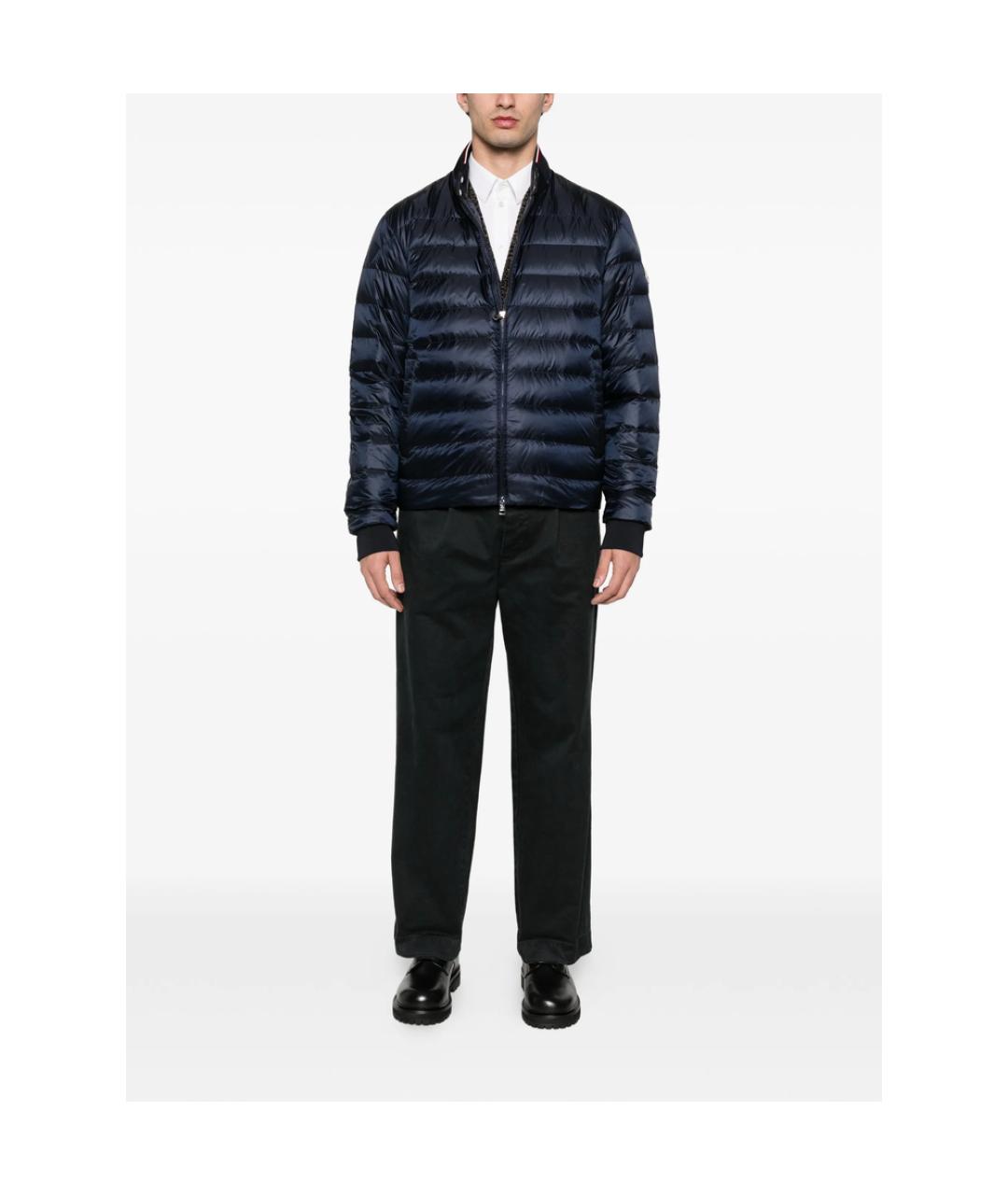 MONCLER Синяя полиэстеровая куртка, фото 4