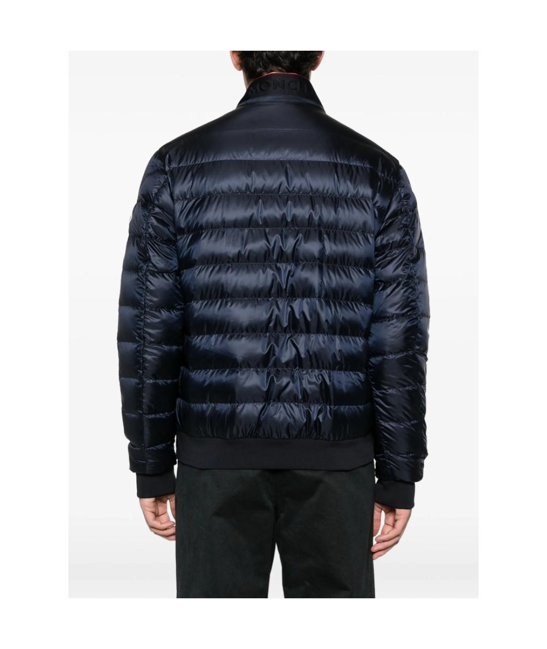 MONCLER Синяя полиэстеровая куртка, фото 5