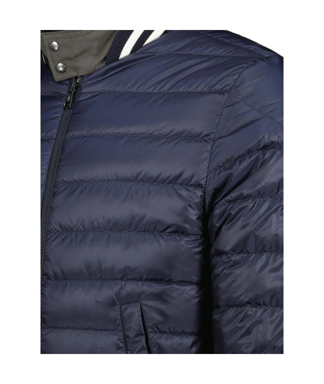 MONCLER Синяя полиэстеровая куртка, фото 3