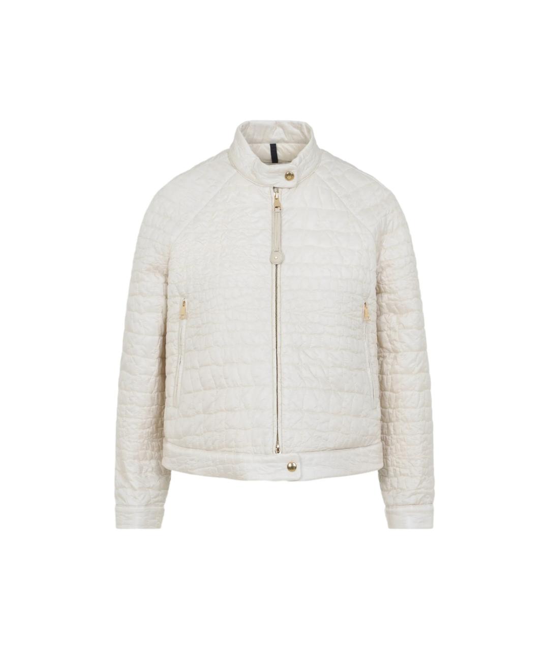 MONCLER Белый кожаный пуховик, фото 1