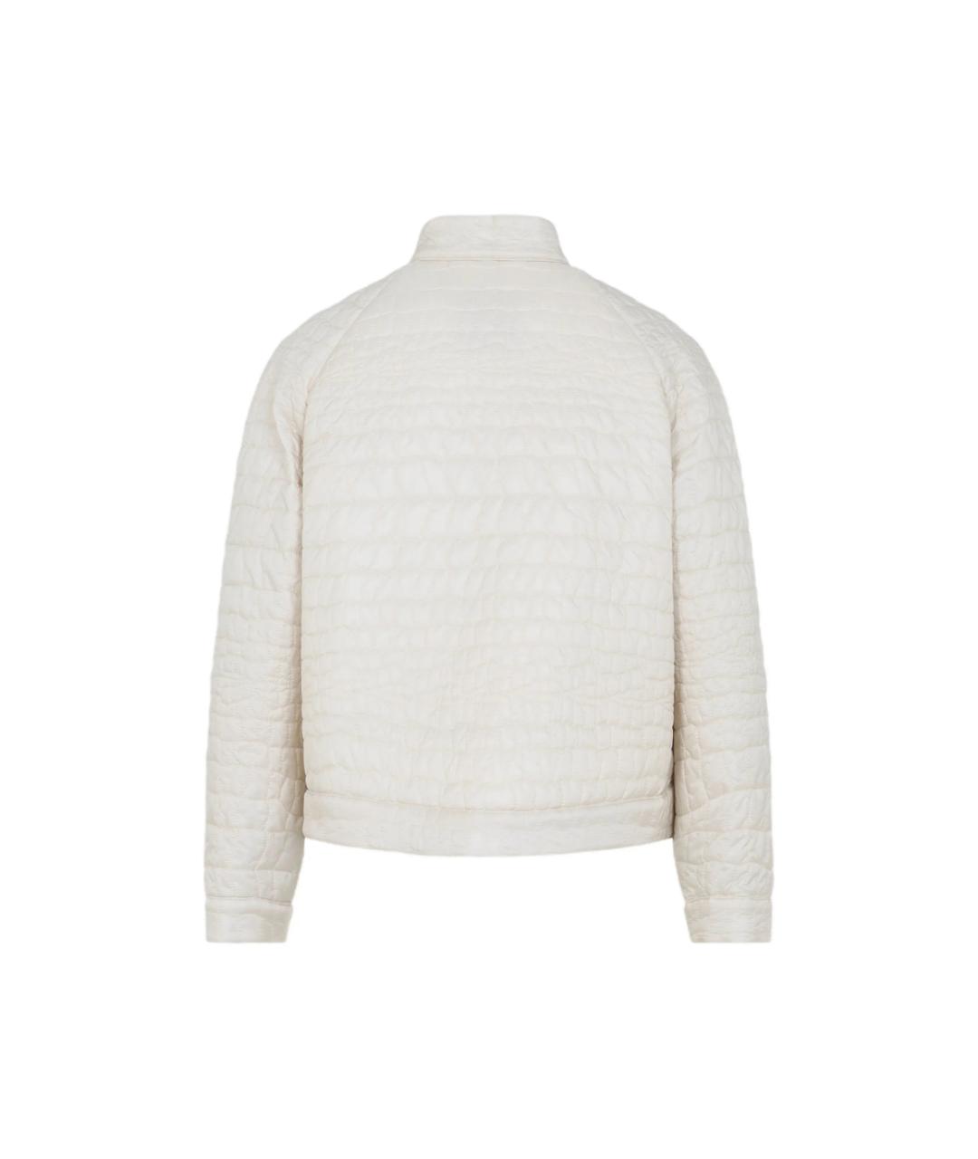 MONCLER Белый кожаный пуховик, фото 4