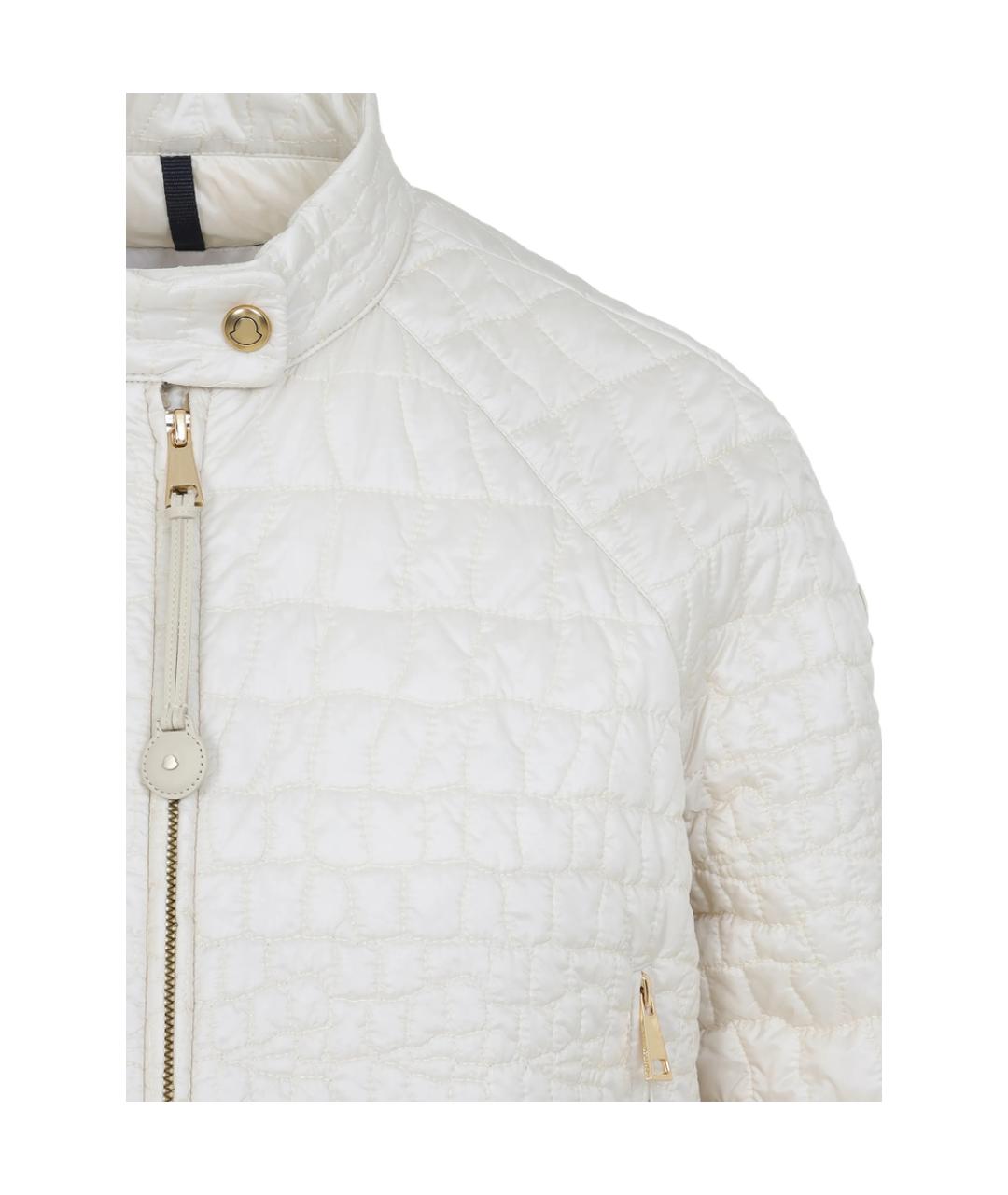 MONCLER Белый кожаный пуховик, фото 2