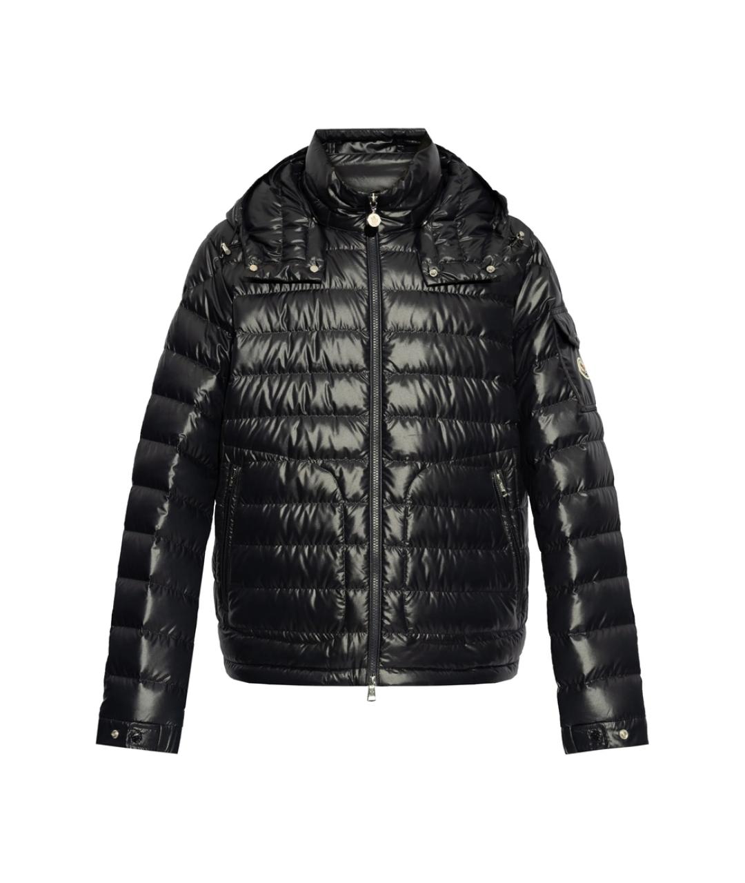 MONCLER Темно-синий полиэстеровый пуховик, фото 1