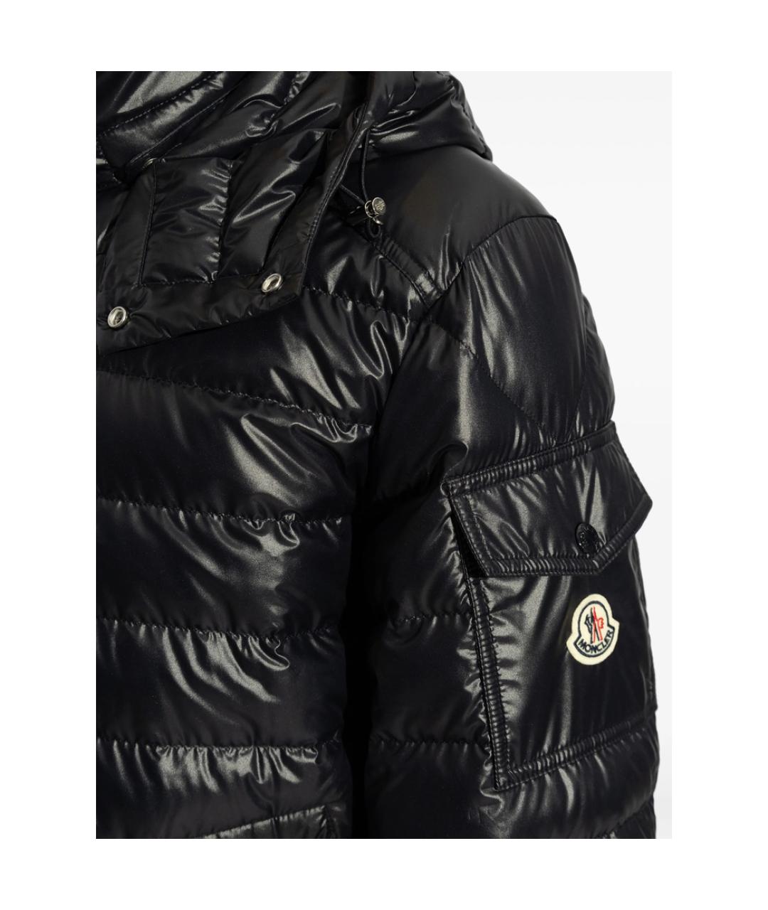 MONCLER Темно-синий полиэстеровый пуховик, фото 3