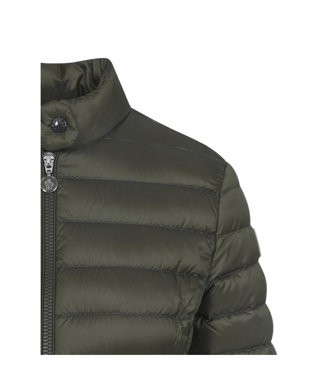 MONCLER Зеленый полиэстеровый пуховик, фото 2