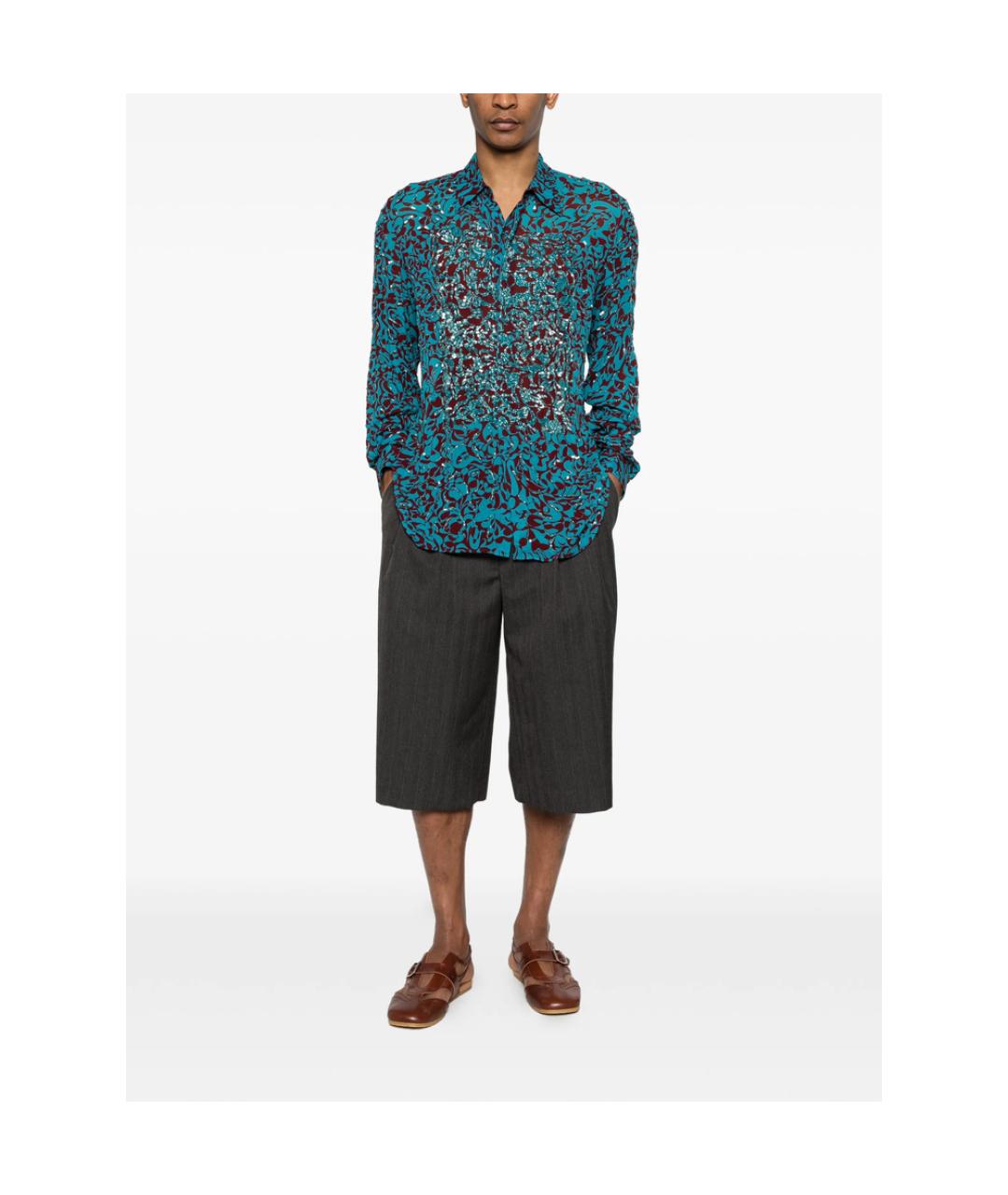 DRIES VAN NOTEN Синяя кэжуал рубашка, фото 5