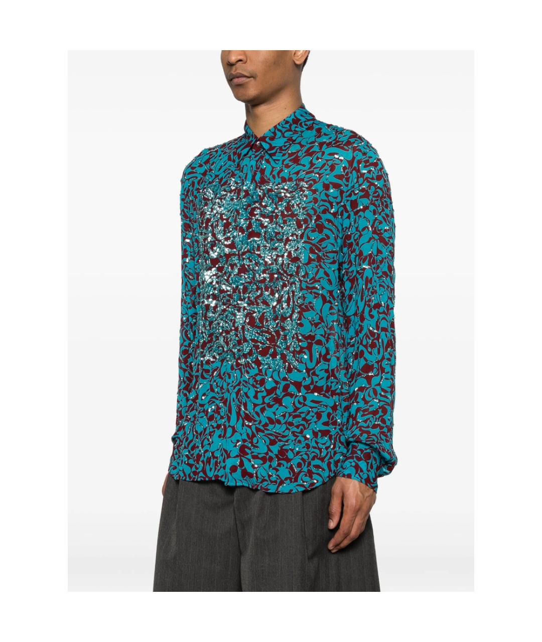 DRIES VAN NOTEN Синяя кэжуал рубашка, фото 3