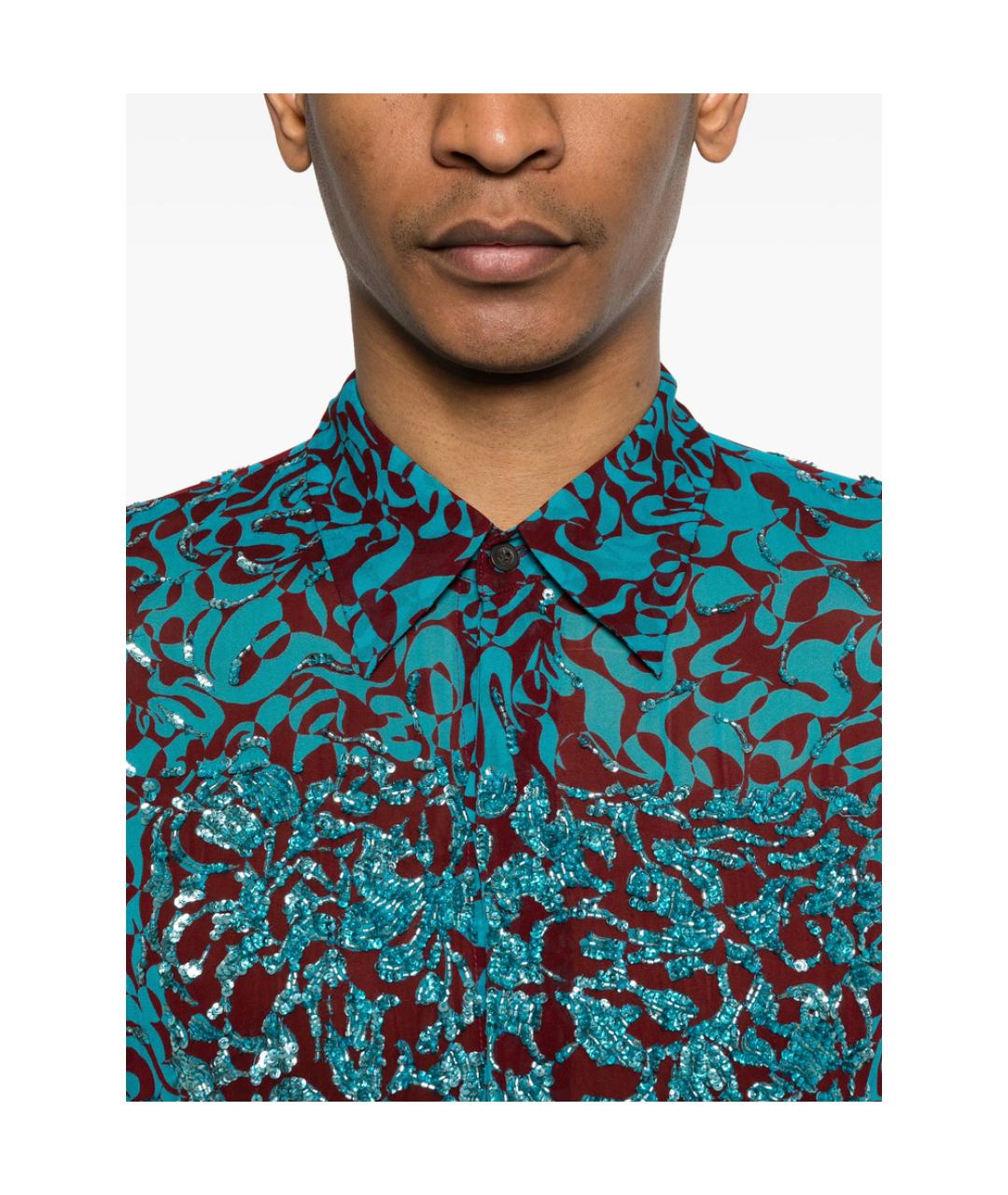 DRIES VAN NOTEN Синяя кэжуал рубашка, фото 4
