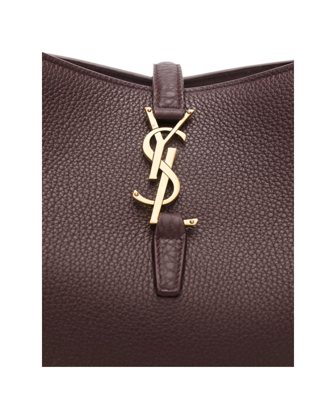 SAINT LAURENT Коричневая кожаная сумка через плечо, фото 3