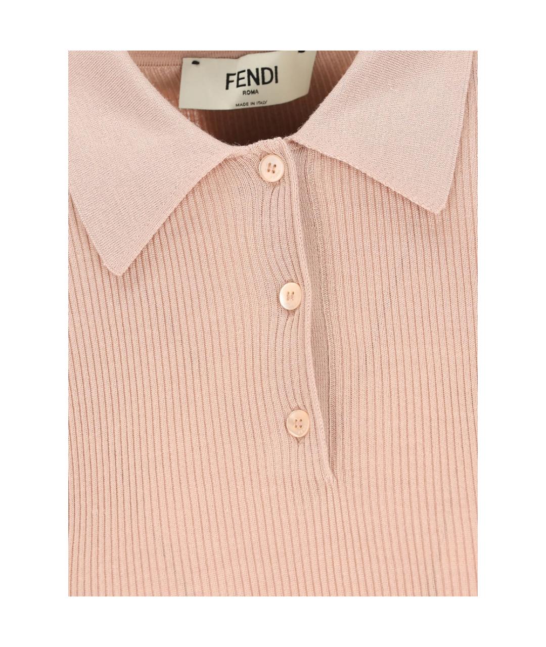 FENDI Розовая шерстяная футболка, фото 3