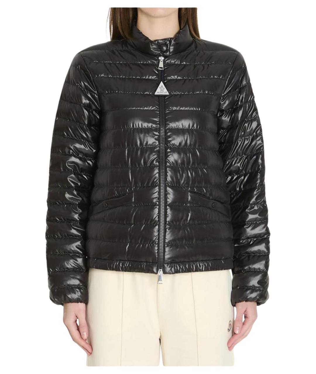 MONCLER Черный полиэстеровый пуховик, фото 1