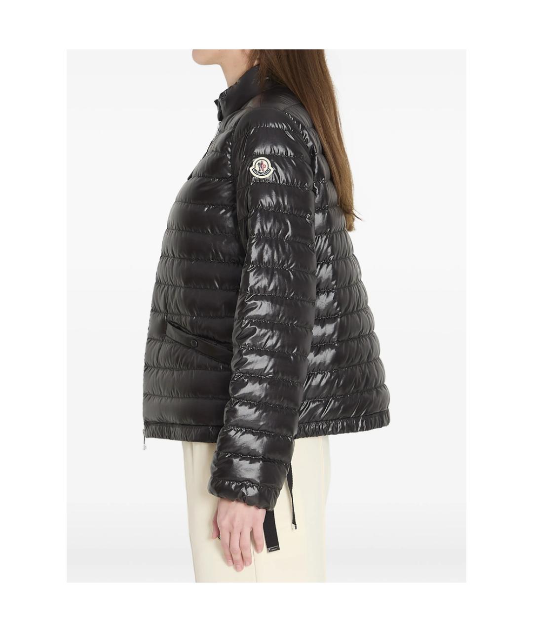 MONCLER Черный полиэстеровый пуховик, фото 4