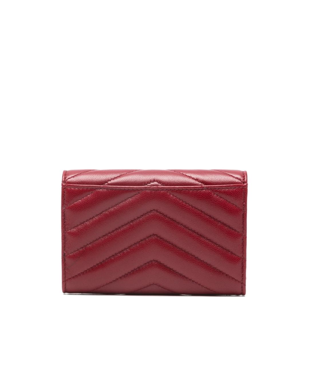 SAINT LAURENT Красный кожаный кошелек, фото 2