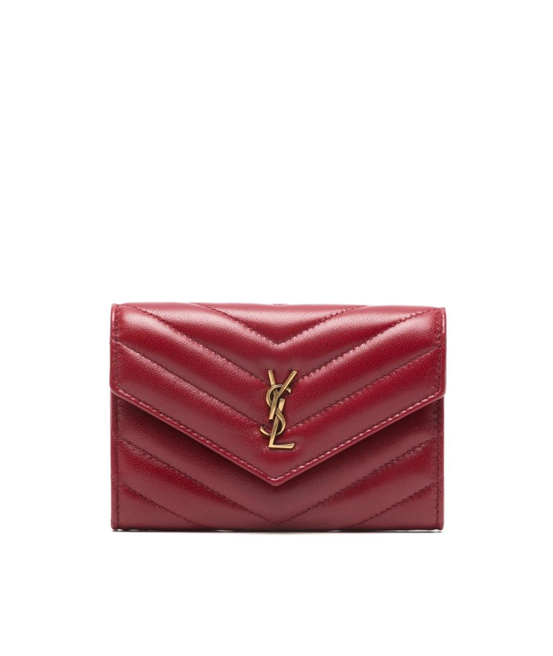 SAINT LAURENT Красный кожаный кошелек, фото 1