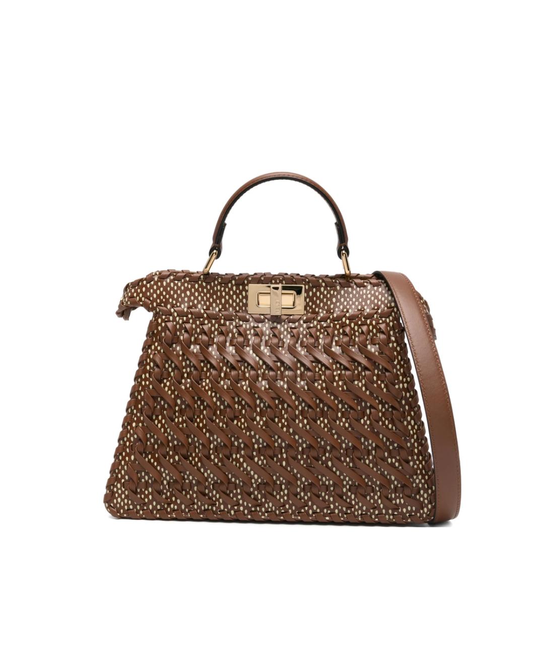 FENDI Коричневая кожаная сумка тоут, фото 1