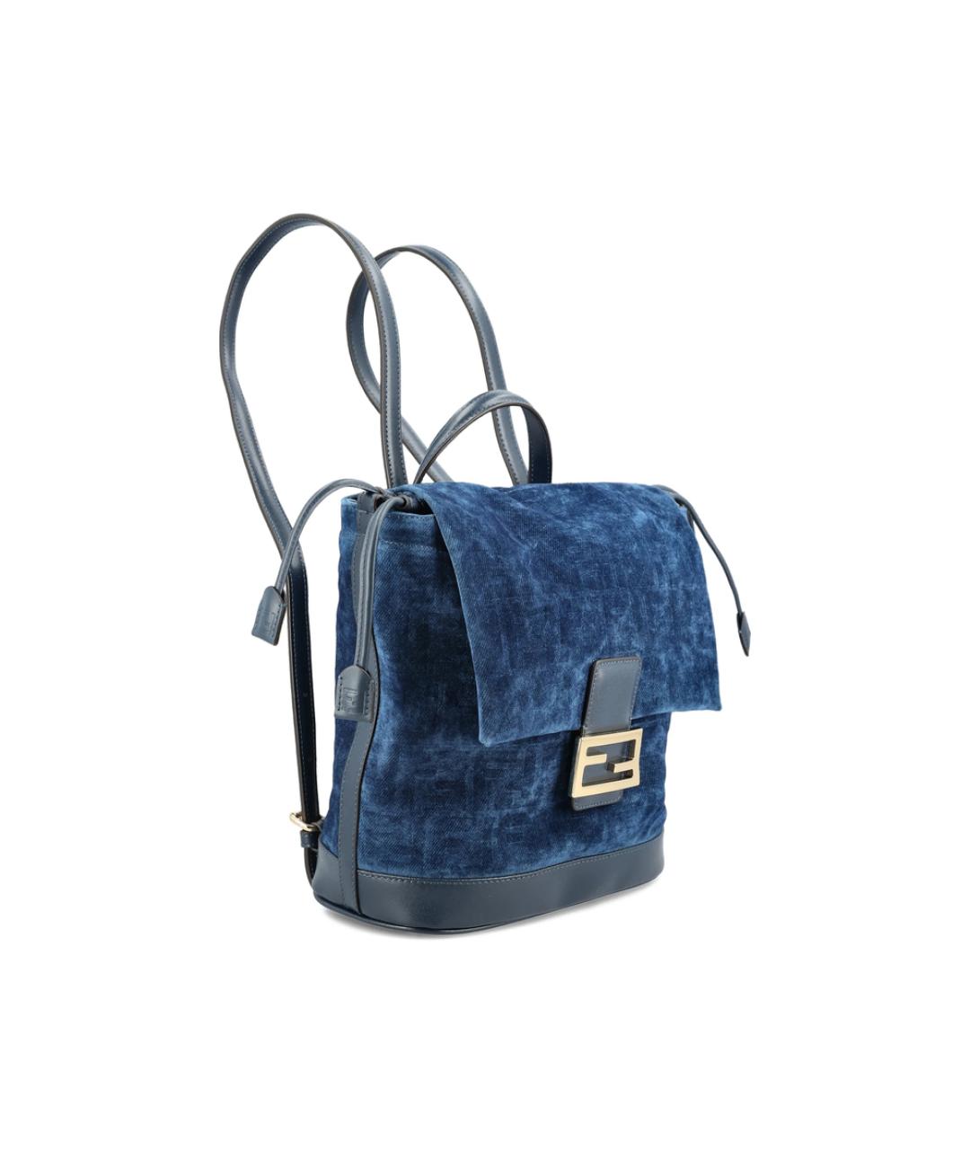 FENDI Синий тканевый рюкзак, фото 4