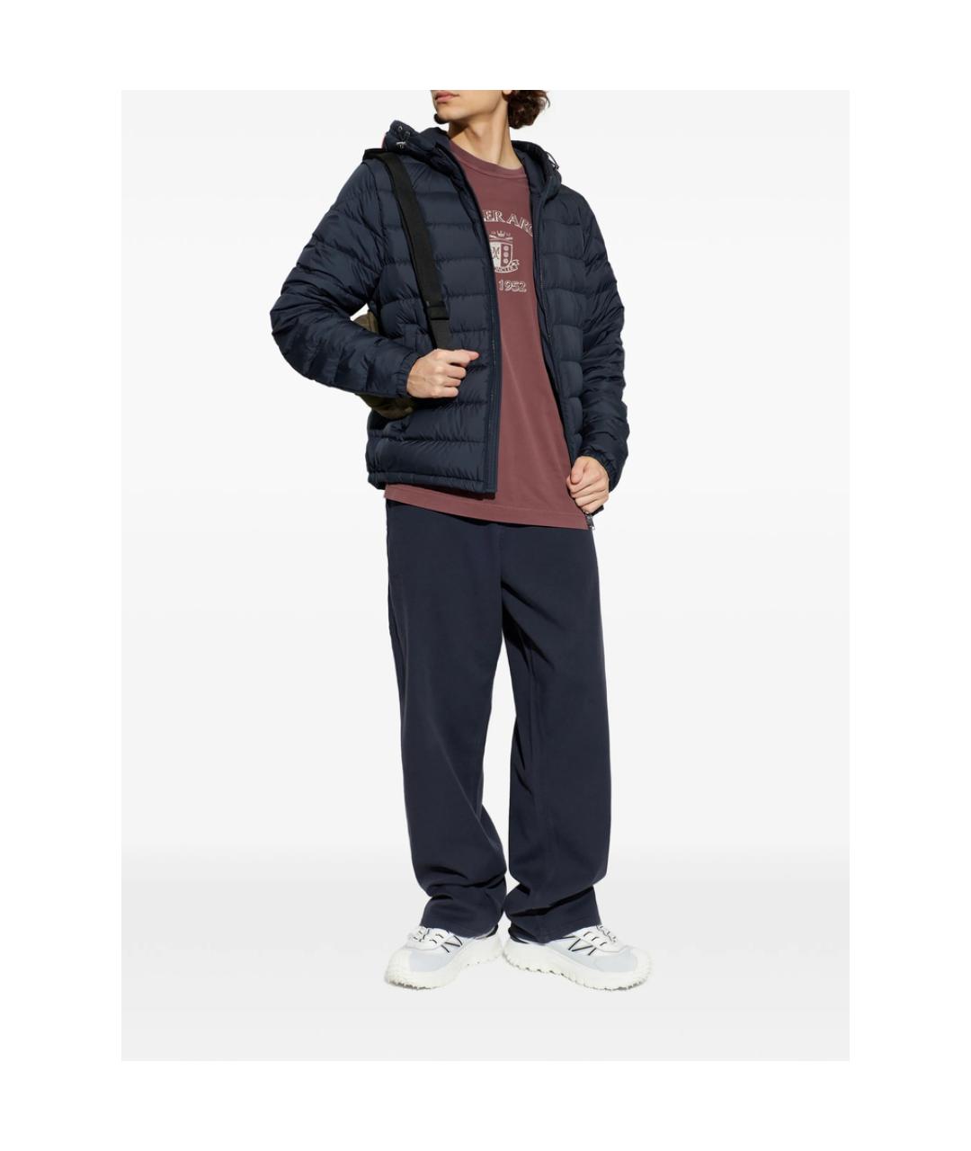 MONCLER Синие хлопковые повседневные брюки, фото 5