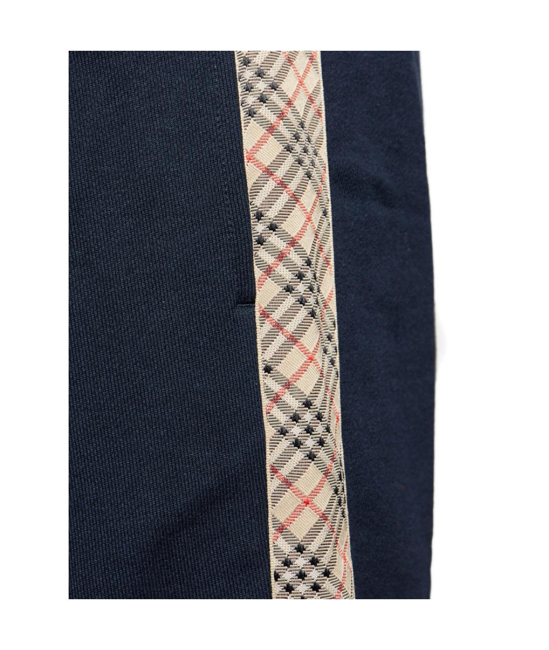 BURBERRY Синие хлопковые повседневные брюки, фото 4