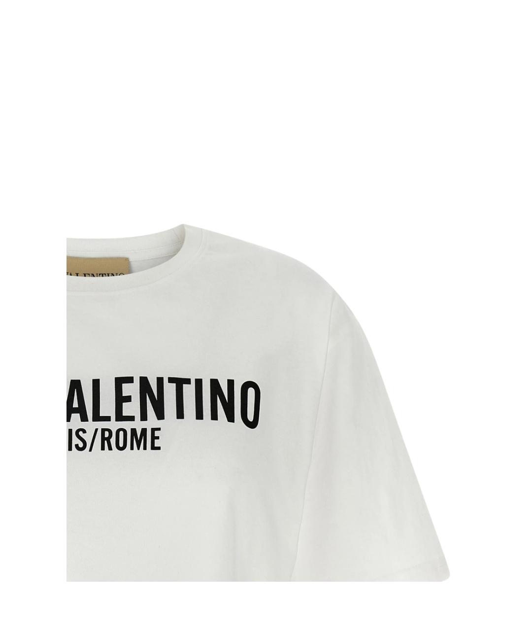 VALENTINO Белая хлопковая футболка, фото 3