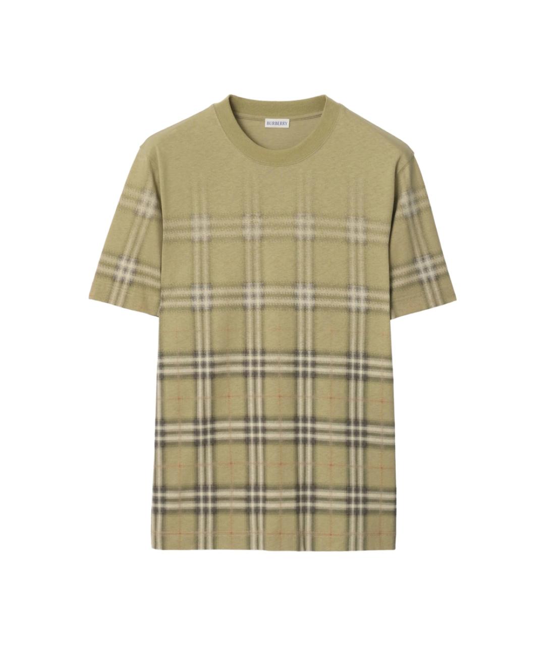 BURBERRY Зеленая хлопковая футболка, фото 1