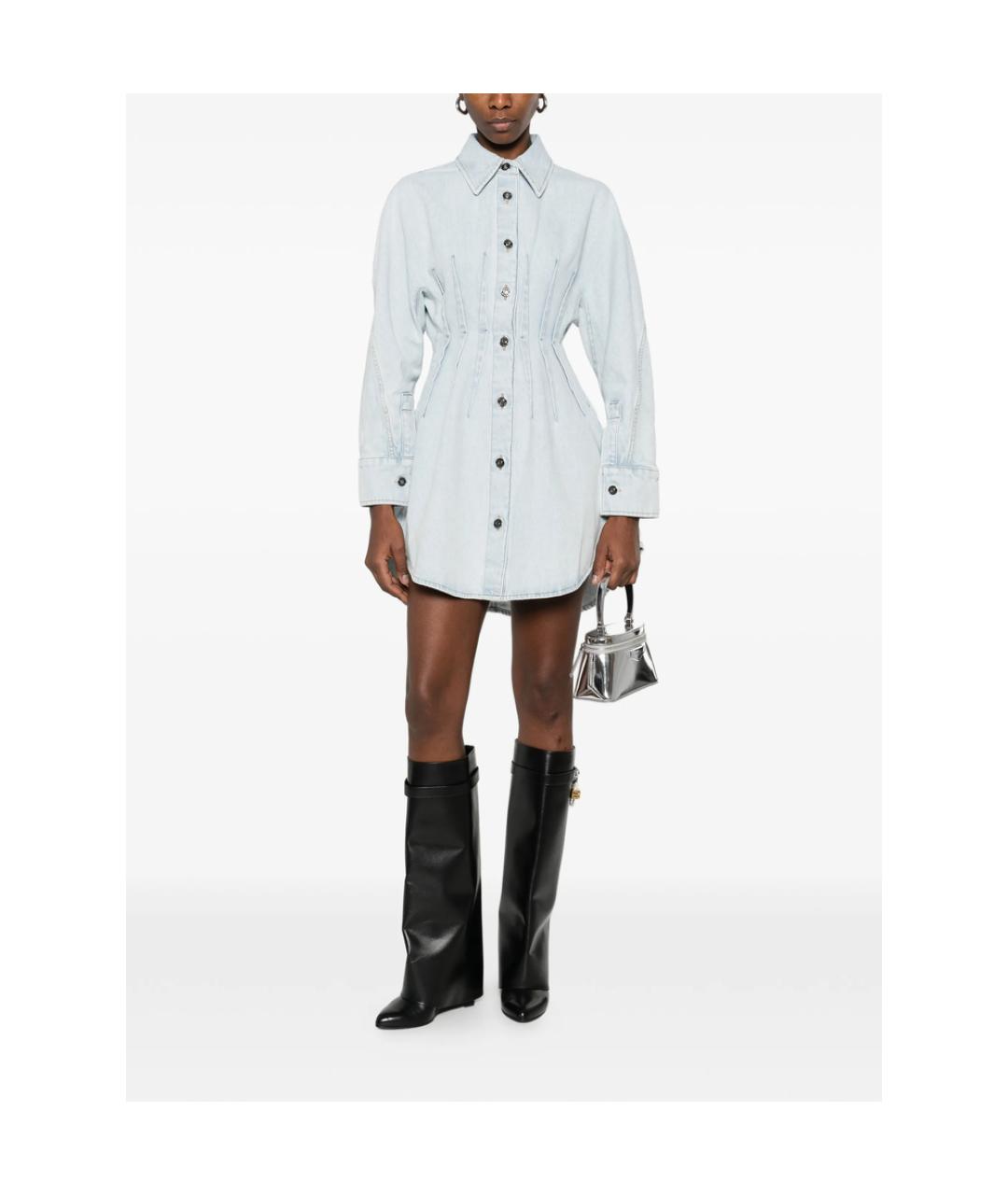 GIVENCHY Синее хлопковое повседневное платье, фото 5