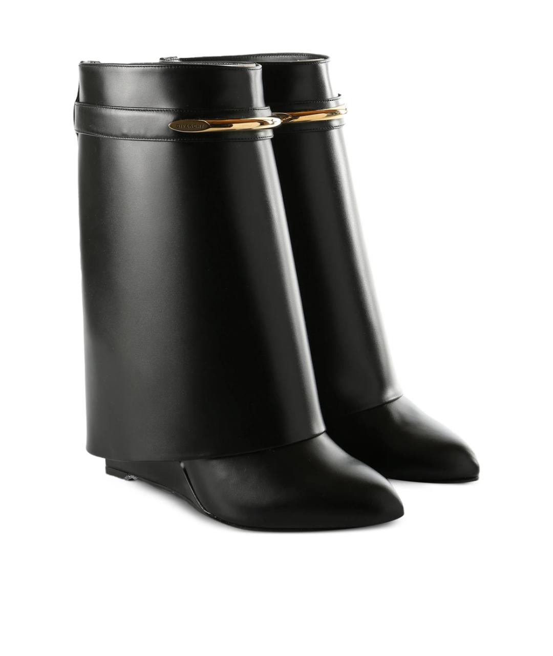 GIVENCHY Черные кожаные сапоги, фото 2