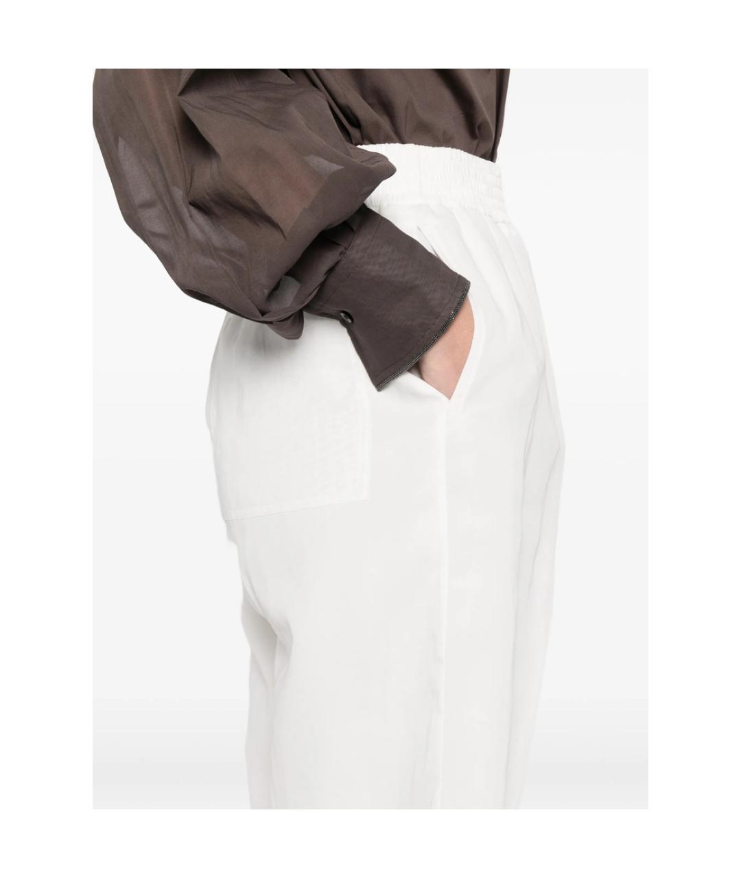 BRUNELLO CUCINELLI Белые хлопковые шорты, фото 4