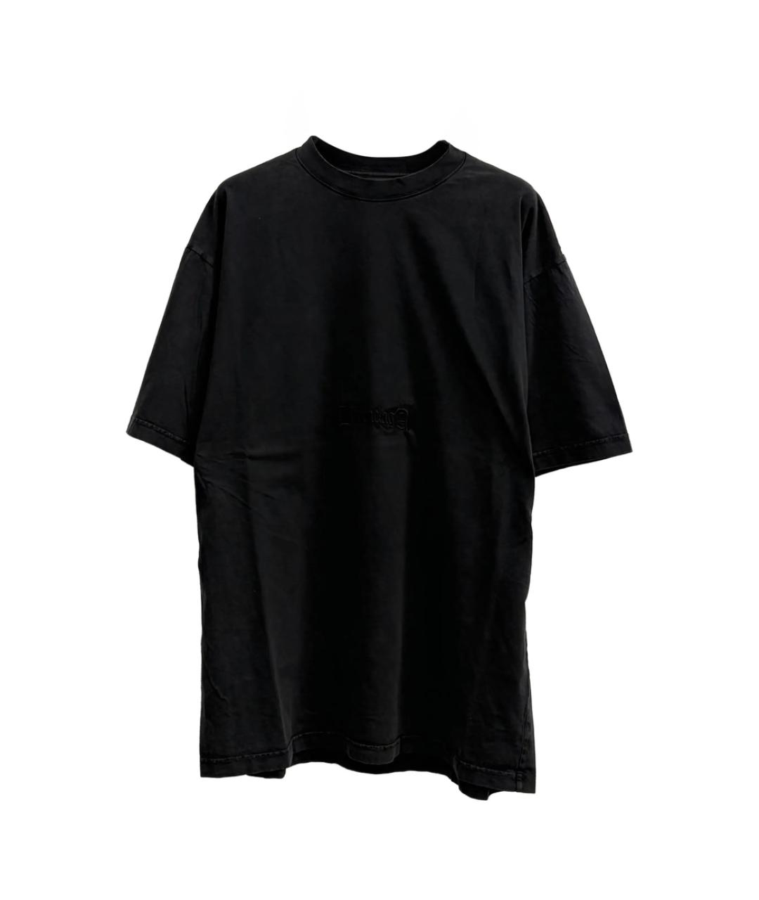 BALENCIAGA Черная хлопковая футболка, фото 1