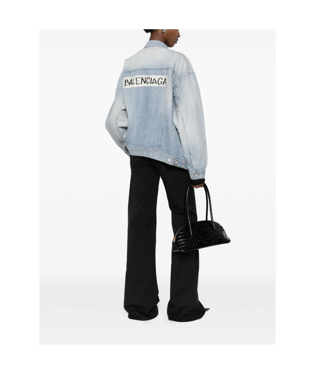 BALENCIAGA Голубая хлопковая куртка, фото 3
