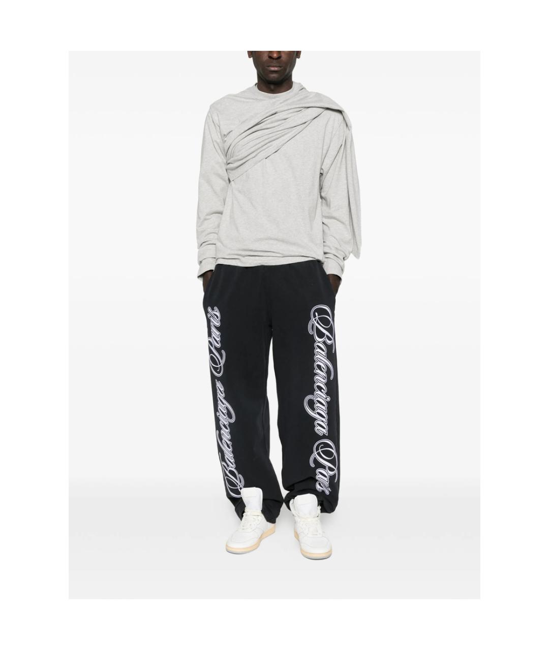 BALENCIAGA Черные хлопковые повседневные брюки, фото 2