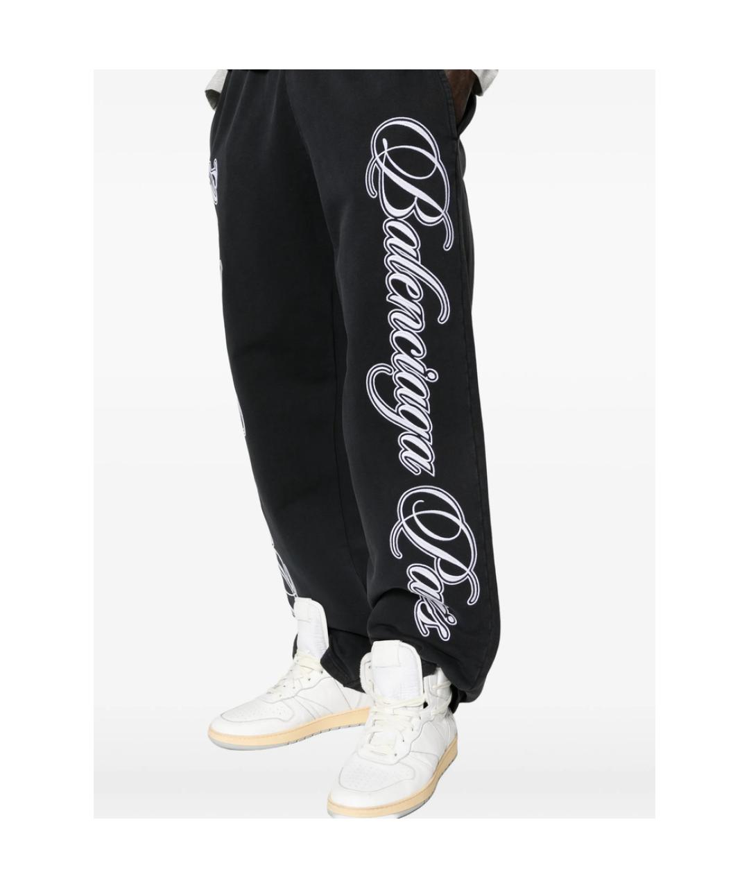 BALENCIAGA Черные хлопковые повседневные брюки, фото 3