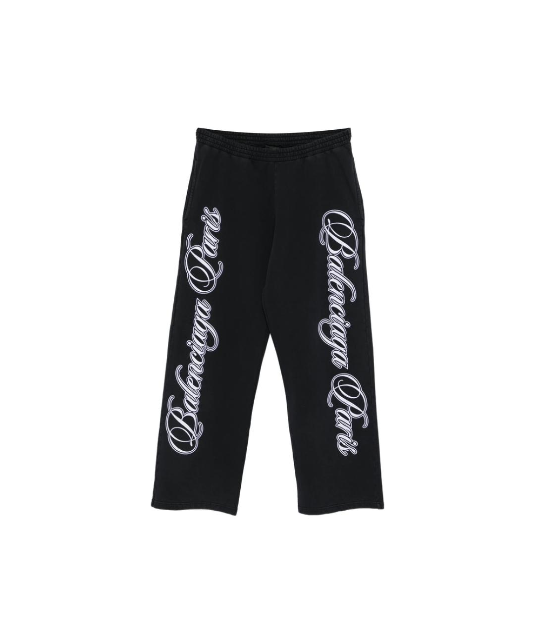 BALENCIAGA Черные хлопковые повседневные брюки, фото 1
