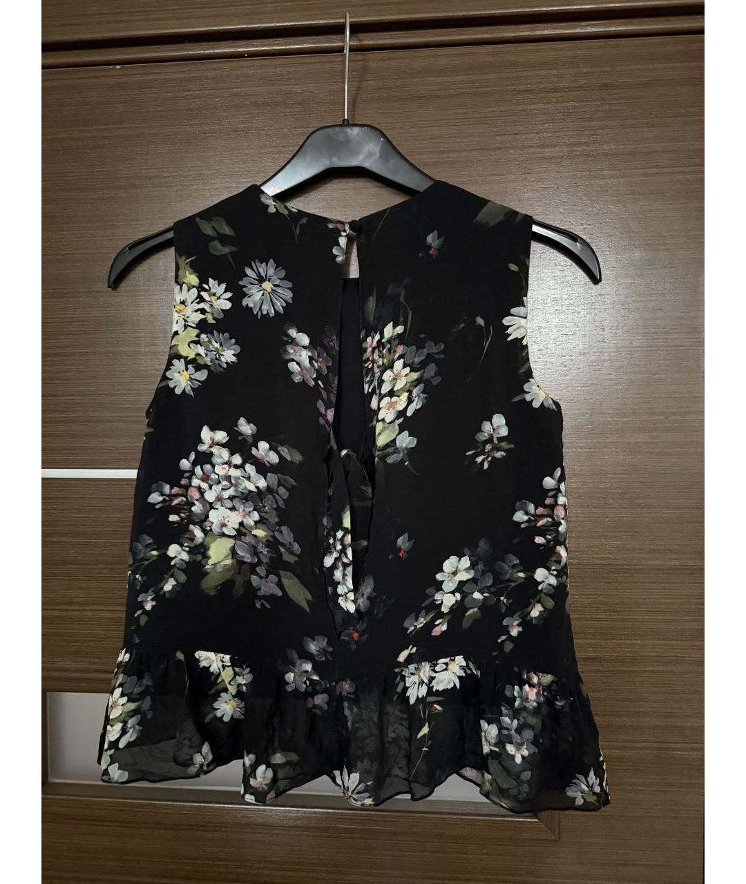 RED VALENTINO Черная шелковая майка, фото 2