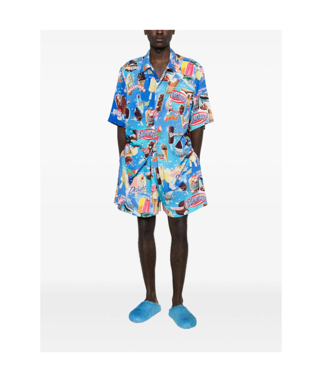 BALENCIAGA Мульти полиэстеровые шорты, фото 3
